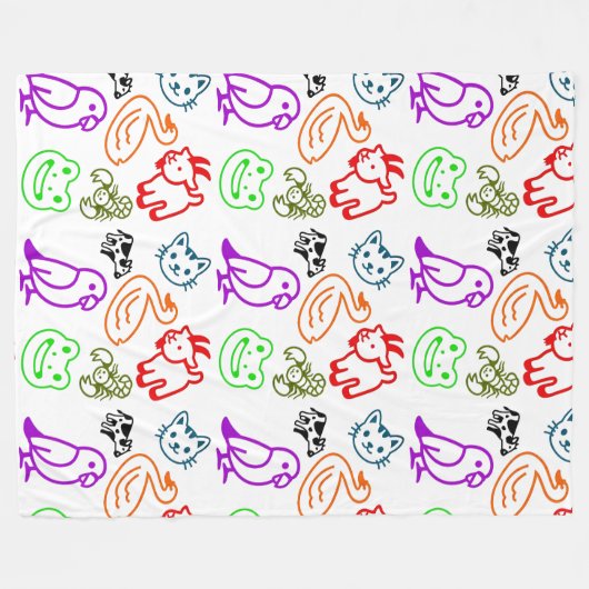 Animal Blanket Fleece Deken (Voorkant (Horizontaal))