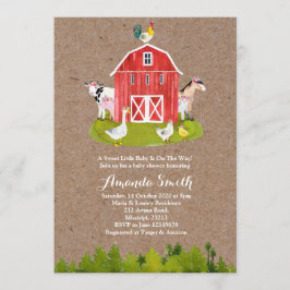 Animal Boerderij Baby shower Invitation Kaart