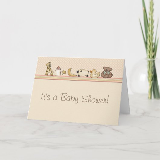 Animal Border Baby shower Invitation (Voorkant)