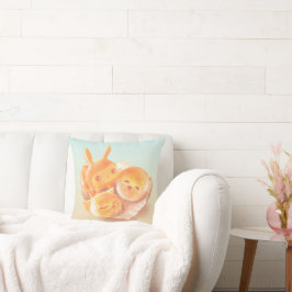 Animal Bread Basket: Smiling Bichon, Bunny & Cat Kussen