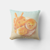 Animal Bread Basket: Smiling Bichon, Bunny & Cat Kussen (Voorkant)