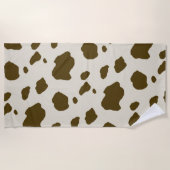 Animal Brown Koe Spots Faux Skin Strandlaken (Voorkant)