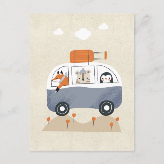 Animal bus briefkaart (Voorkant)