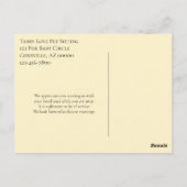 Animal Care Business - Hartelijk dank voor uw Wate Briefkaart (Achterkant)