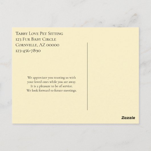 Animal Care Business - Hartelijk dank voor uw Wate Briefkaart (Achterkant)