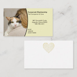 Animal Care Custom Foto Pastel Geel Achtergrond Visitekaartje