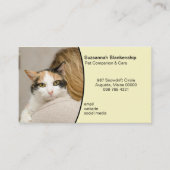 Animal Care Custom Foto Pastel Geel Achtergrond Visitekaartje (Voorkant)