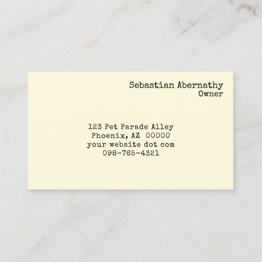 Animal Care Custom Photo Golden Retriever Visitekaartje (Achterkant)