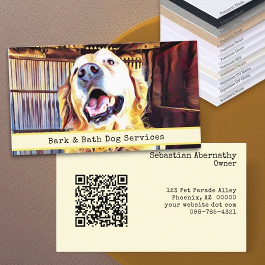 Animal Care Custom Vervangbare Hond Foto & QR Code Visitekaartje