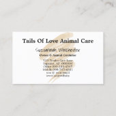 Animal Care Professional Placeholder Foto Visitekaartje (Achterkant)