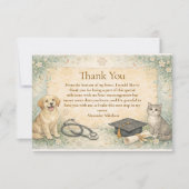 Animal Care White Coat Graduation Bedankkaart (Voorkant)