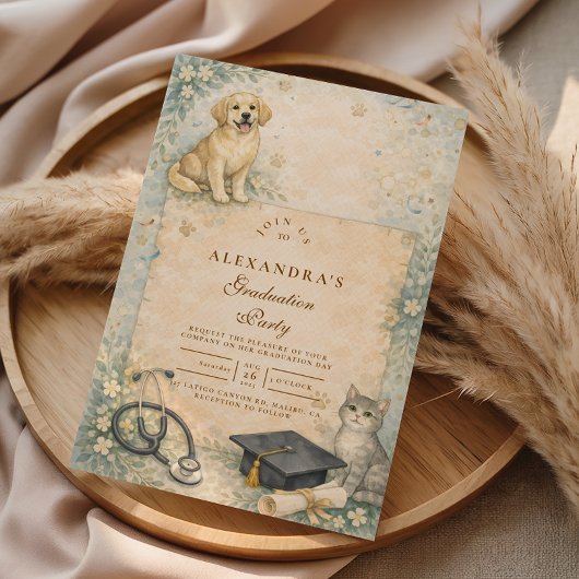 Animal Care White Coat Graduation Kaart