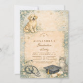 Animal Care White Coat Graduation Kaart (Voorkant)