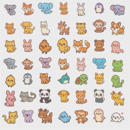 animal cartoon sticker pack (Voorkant)