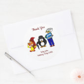 Animal Cartoon Trio Dank u voor het feest Ronde Sticker (Envelop)