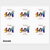Animal Cartoon Trio Dank u voor het feest Ronde Sticker (Vel)
