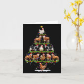 Animal Christmas Tree Lights Chicken Cow Goat Farm Kaart (Gele Bloem)