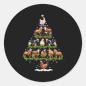 Animal Christmas Tree Lights Chicken Cow Goat Farm Ronde Sticker (Voorkant)