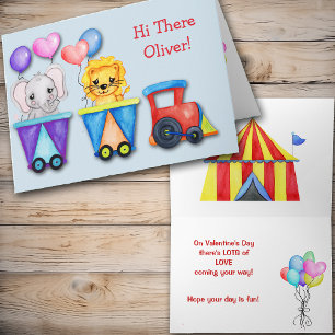 Animal Circus Peuter Gepersonaliseerde Valentijn Feestdagen Kaart