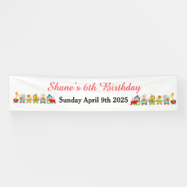 Animal Circus Train Kids Birthday in Red Spandoek