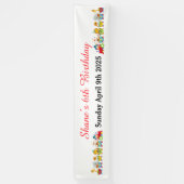 Animal Circus Train Kids Birthday in Red Spandoek (Verticaal)