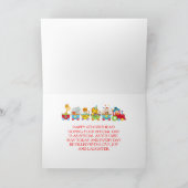 Animal Circus Train Kids Birthday  Kaart (Binnen)