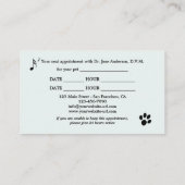 Animal Clinic Veterinary Appointment Visitekaartje Afsprakenkaartje (Achterkant)