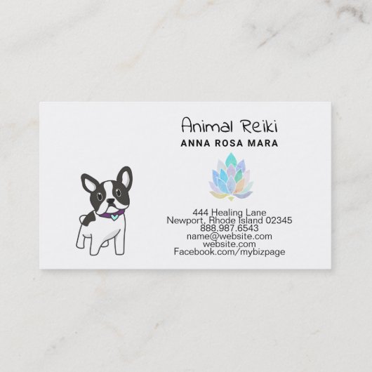 *~* Animal Communicator Reiki Massage Healing Visitekaartje (Achterkant)