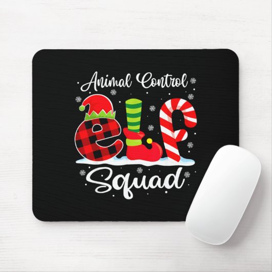 Animal Control Elf Squad Christmas Officer Matchin Muismat (Met muis)