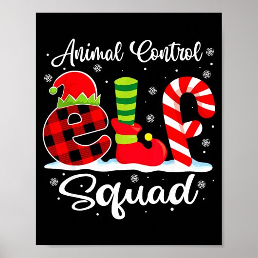 Animal Control Elf Squad Christmas Officer Matchin Poster (Voorkant)