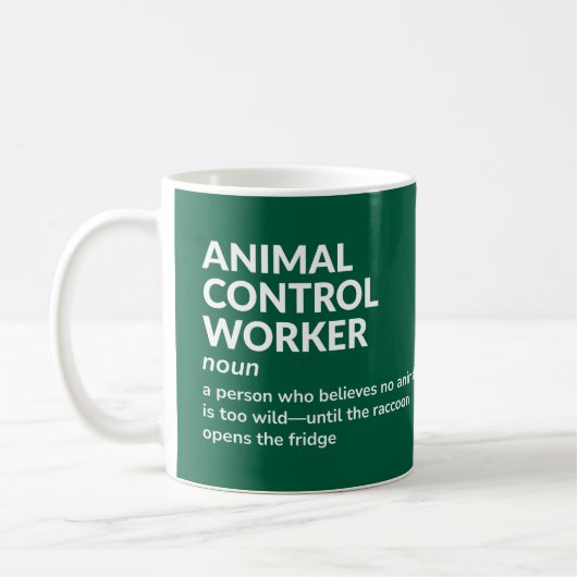 Animal Control Officer Cup - Grappige definitie Koffiemok (Links)