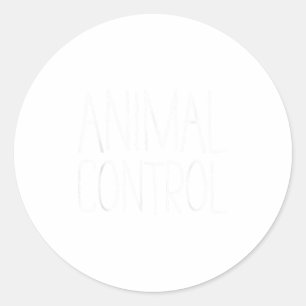 Animal Control Shirt Volwassen Mannen Vrouwen Kind Ronde Sticker
