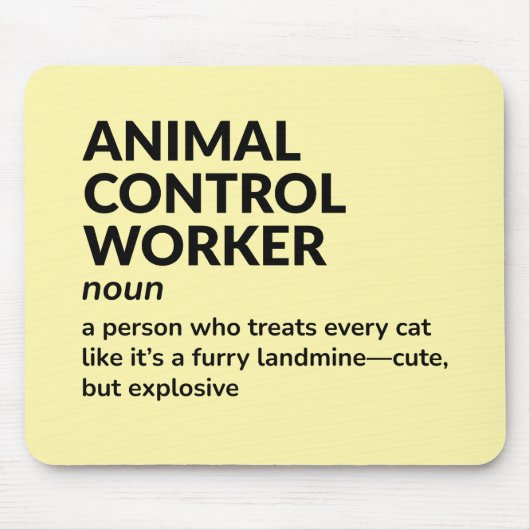 Animal Control Worker Job Definition Gift Muismat (Voorkant)