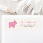 Animal Cookie Birthday Address Label - Magenta (Insitu)