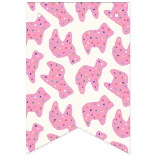 Animal Cookie Birthday Bunting Banner - Magenta (Eerste vlag)