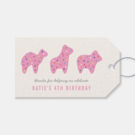 Animal Cookie Birthday Party Favor Tag - Magenta Cadeaulabel