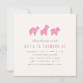 Animal Cookie Birthday Party Invitation - Magenta Kaart (Voorkant)