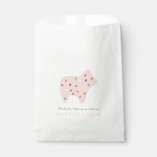 Animal Cookie Party Favor Bag - Bubblegum Bedankzakje (Voorkant)