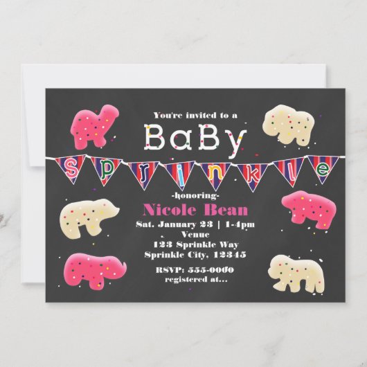 Animal Cookies Baby shower Sprinkle Invitations Kaart (Voorkant)