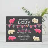 Animal Cookies Baby shower Sprinkle Invitations Kaart (Staand voorkant)