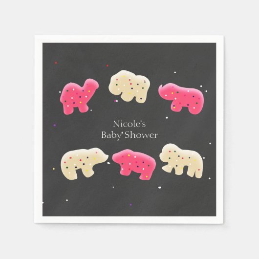 Animal Cookies Sprinkles 1e verjaardag Servet (Voorkant)