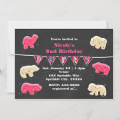 Animal Cookies Verjaardagsfeest Sprinkle Uitnodigi Kaart (Voorkant)