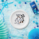 Animal Cool Ring-tailed LEMUR - Wildlife-Primate - Papieren Bordje (Feest)