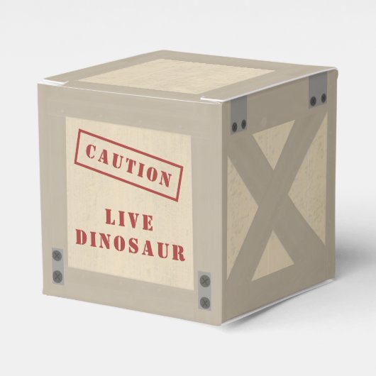 Animal Crate Dinosaur Jurassic Birthday Bedankdoosjes (Voorkant Zijde)