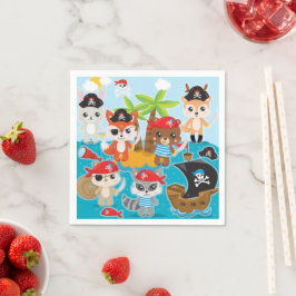 Animal Crew Party Pirate Napkins Servet
