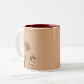 Animal crossing tweekleurige koffiemok (Voorkant links)