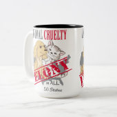 Animal Cruelty is een Felony Tweekleurige Koffiemok (Voorkant links)