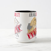 Animal Cruelty is een Felony Tweekleurige Koffiemok (Center)