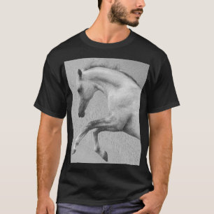 Animal Curvet Paard Sjabloon Mannen Zwart Modern T-shirt