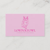 Animal Design for Professionals Pink Lowpoly Owl Visitekaartje (Voorkant)